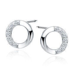 Cercei argint cerc 8 mm cu pietre DiAmanti Z2003ER_W-DIA (Argint 925‰ 1,1 g.)